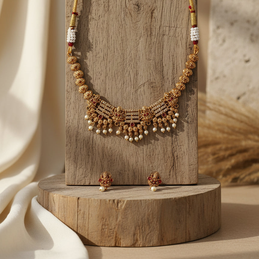 Suvarna Rupika Necklace set - Jewel Katha