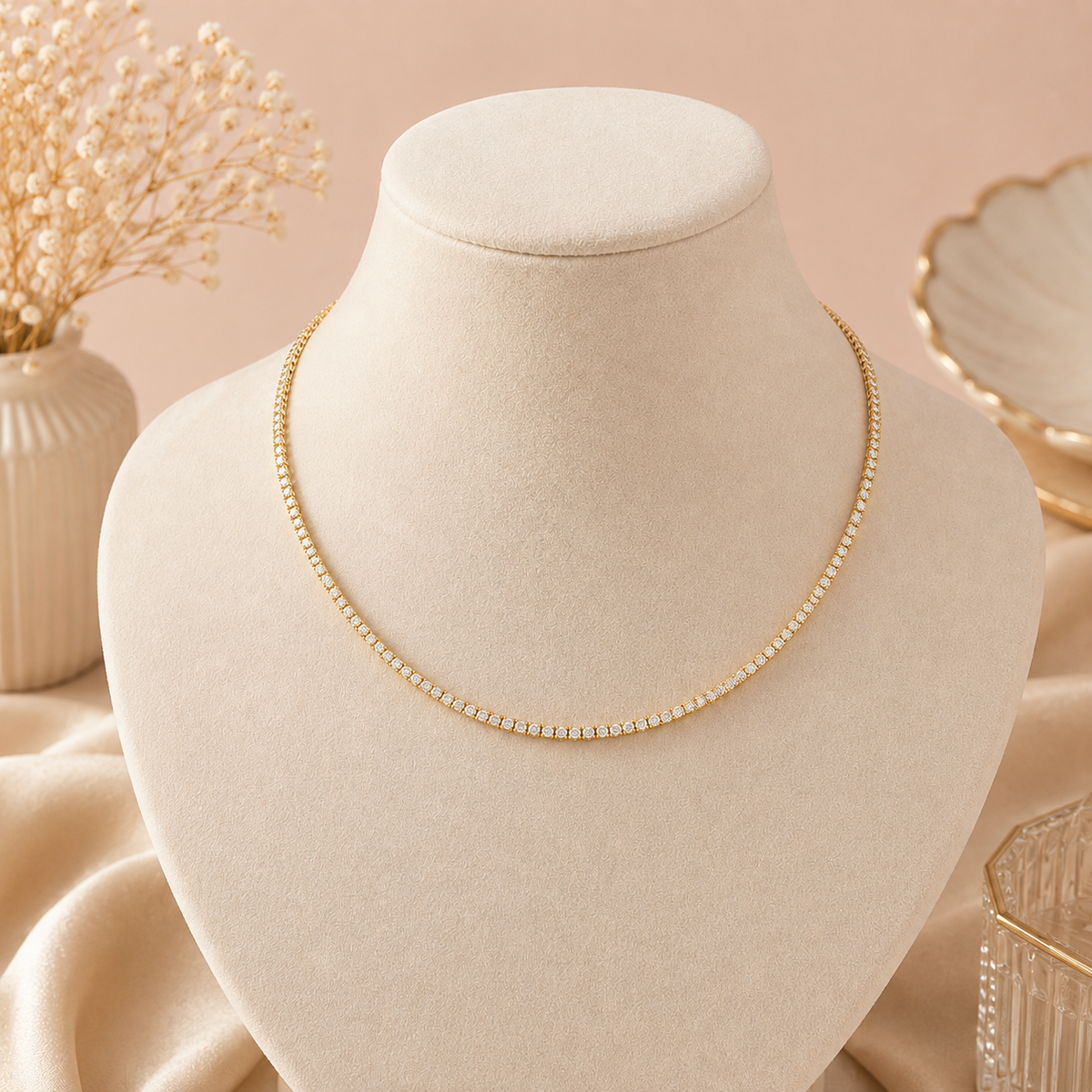 Tiny Sparkle Diamond Choker - Gold