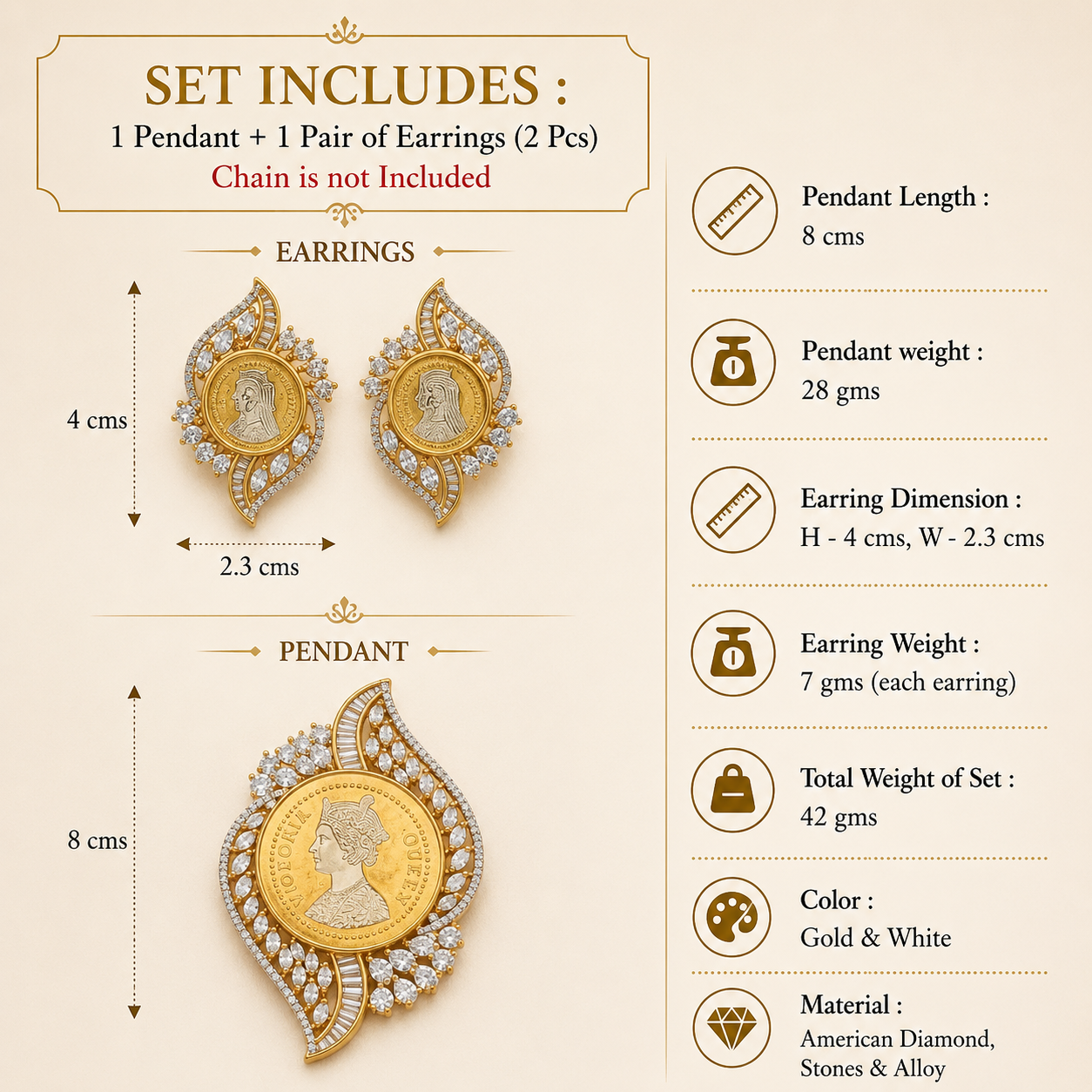 Regal Coin AD Pendant Set