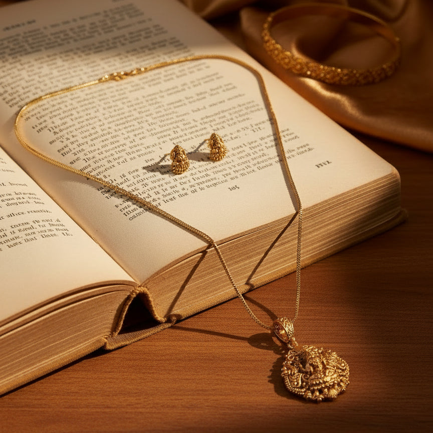 Suvarna Lakshmi Charm Set - Gold