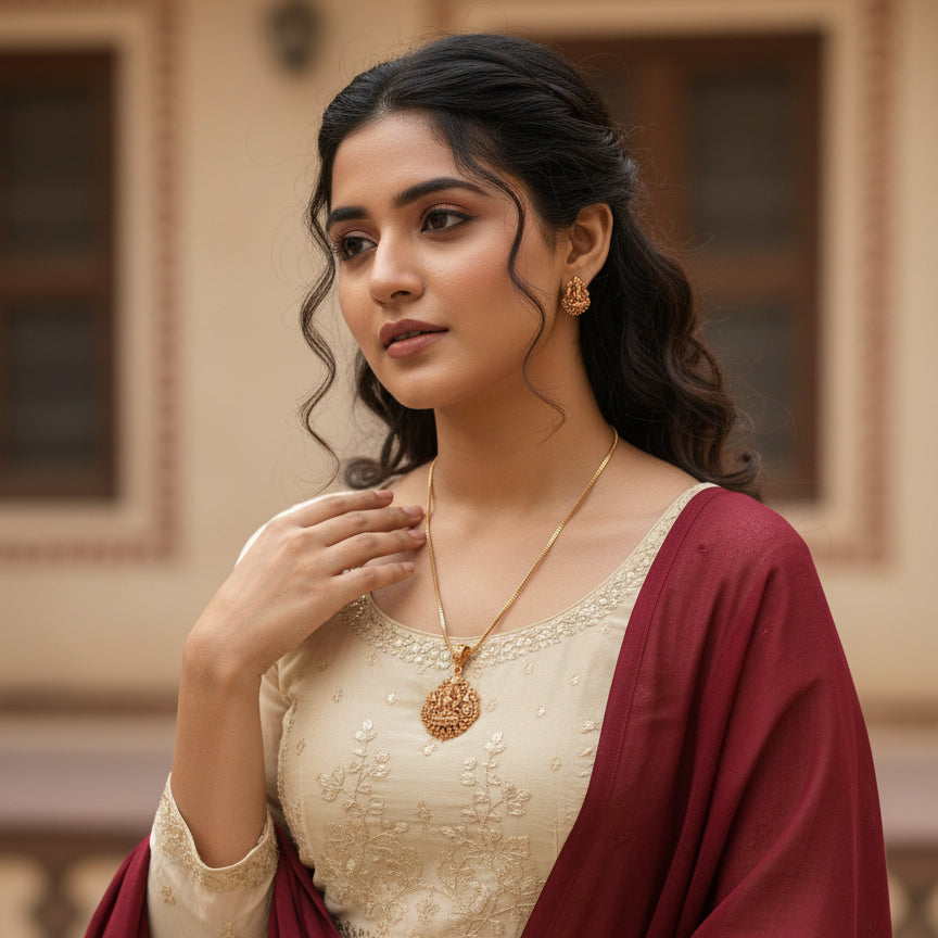 Suvarna Lakshmi Charm Set - Gold