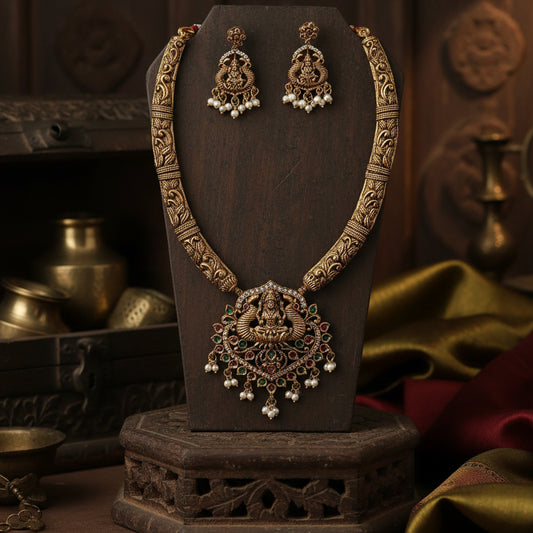 Laxmi Vilas Necklace Set - Gold