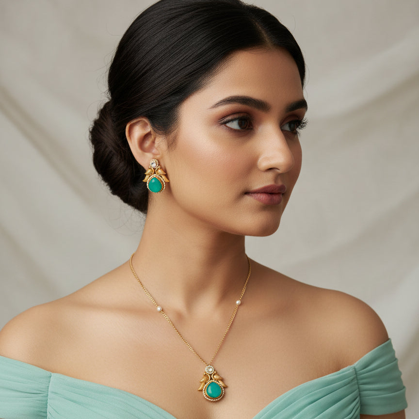 Aurelia Verde Pendant Set - Mint