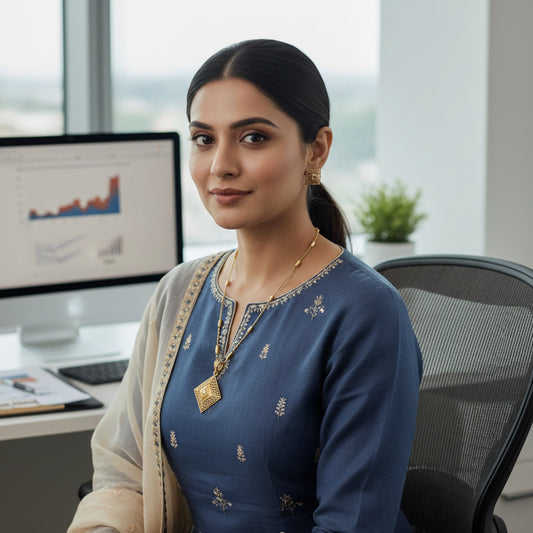 GeoLuxe Pendant Set - Gold - Jewel Katha