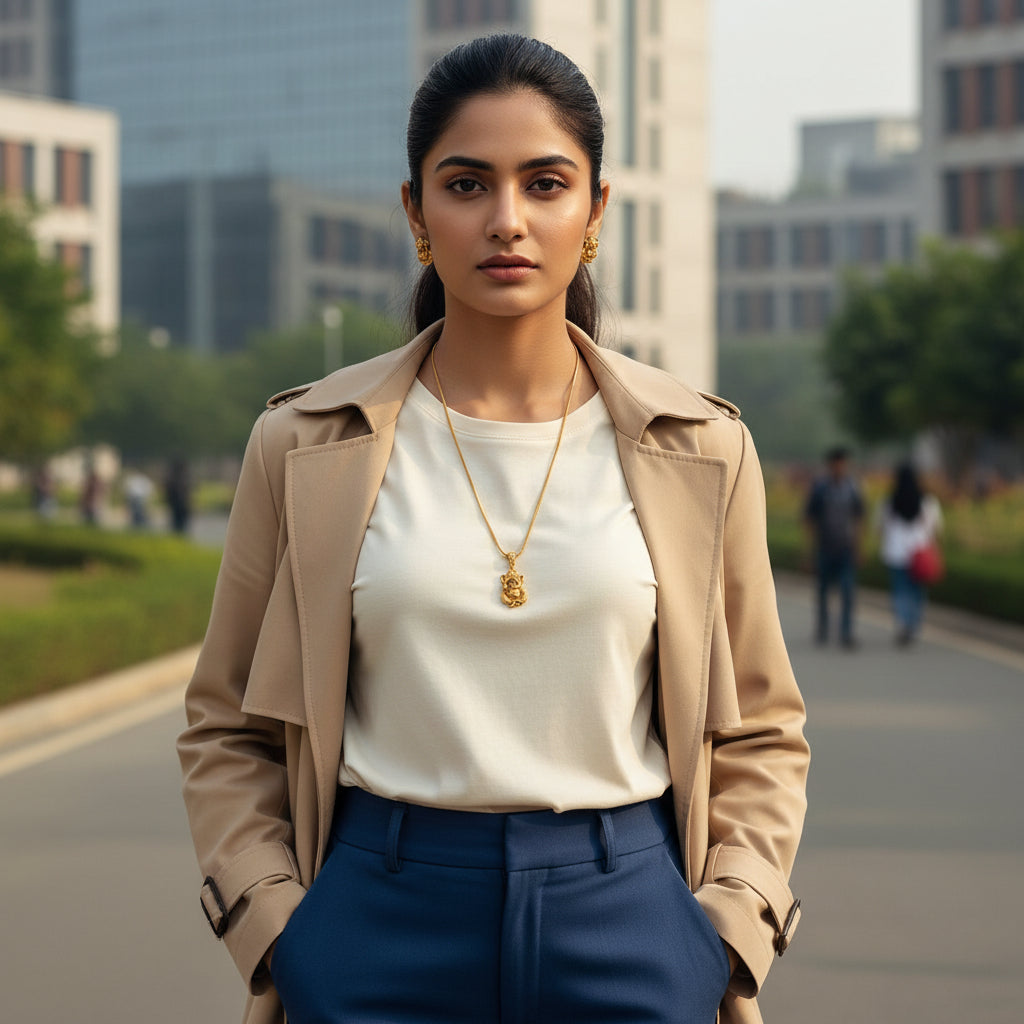 Gajraj Pendant Set - Gold