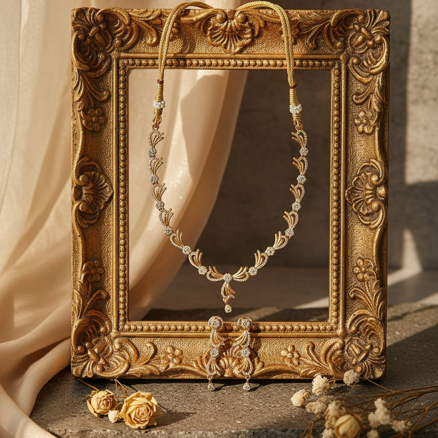 Liyana Leaf Trail Set - Gold & White