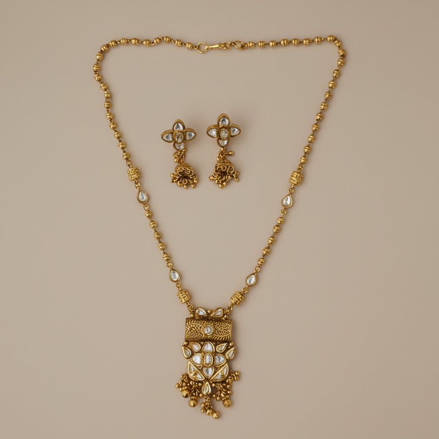 Leaflet Pendant Set - Gold