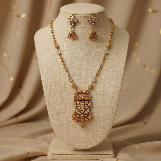 Leaflet Pendant Set - Gold