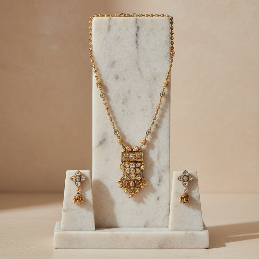 Leaflet Pendant Set - Gold