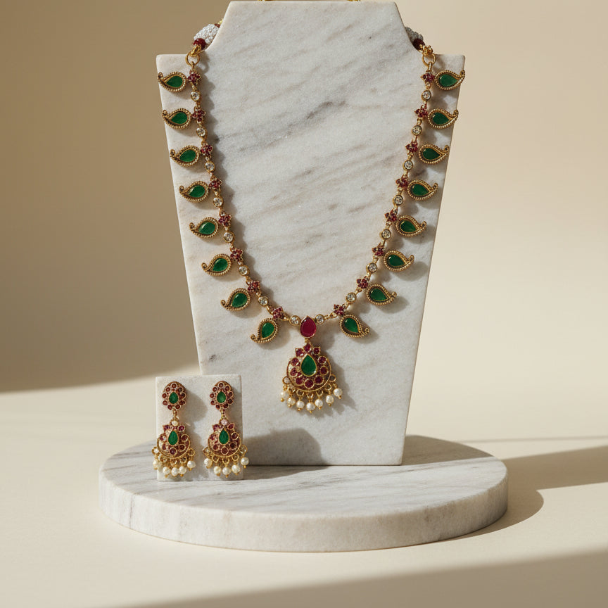 Pankhira Necklace Set - Green