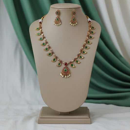Pankhira Necklace Set - Green
