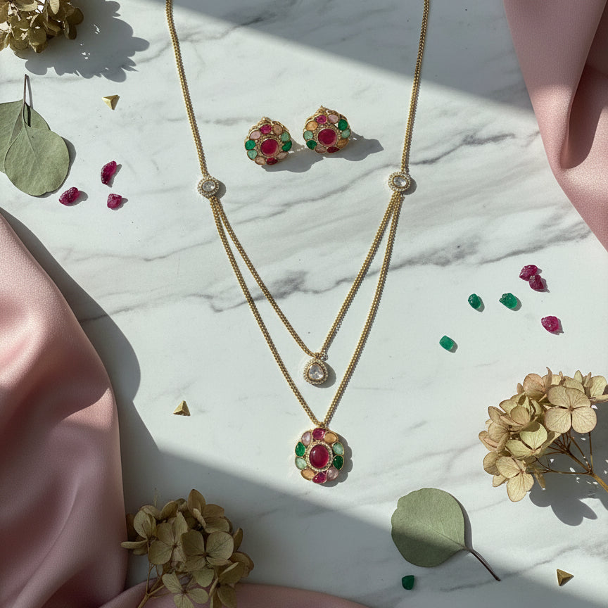 Rangtaru Classic Pendant set -  Multi