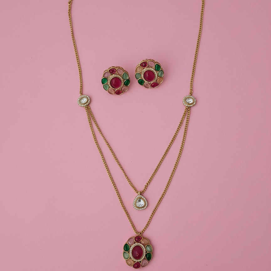 Rangtaru Classic Pendant set -  Multi