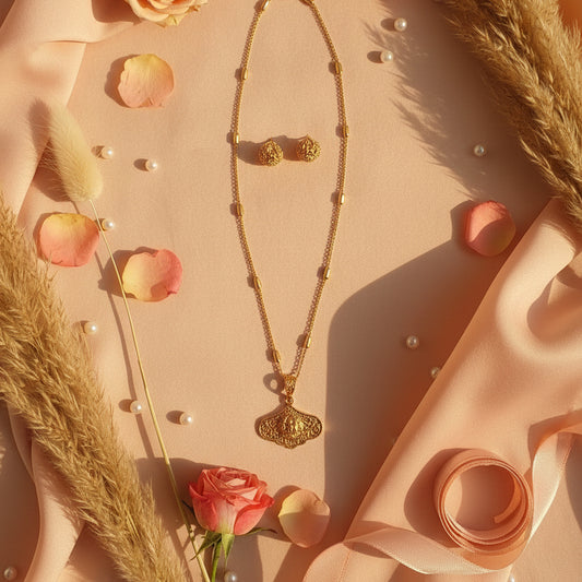 Aaradhya Temple Gold Set - Gold - Jewel Katha