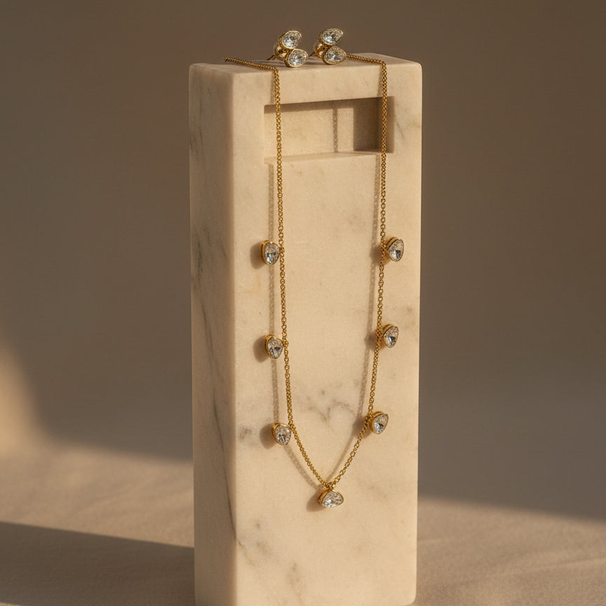 Golden Crystal Drops Set