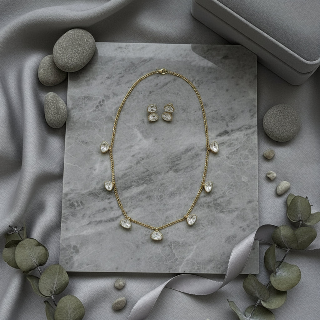 Golden Crystal Drops Set