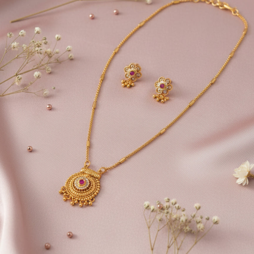 Rangini Rosette Set - Gold - Jewel Katha