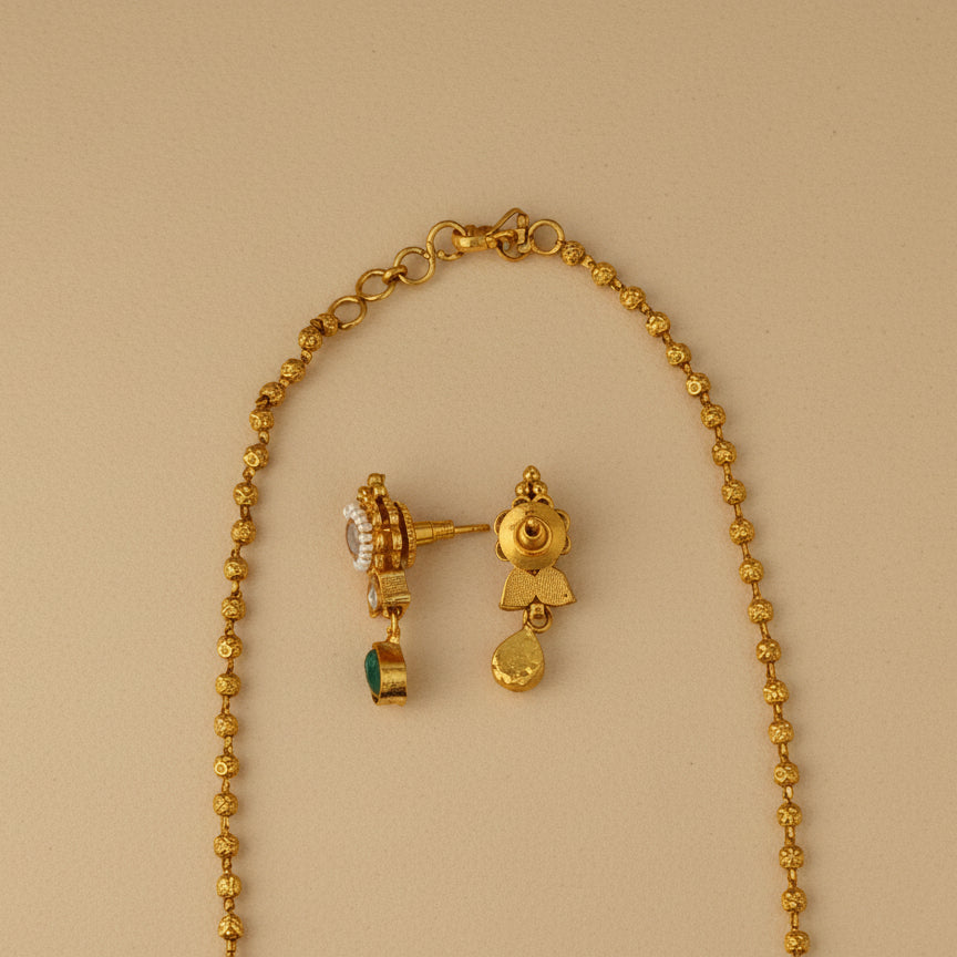 Gulabi Hara Set - Gold