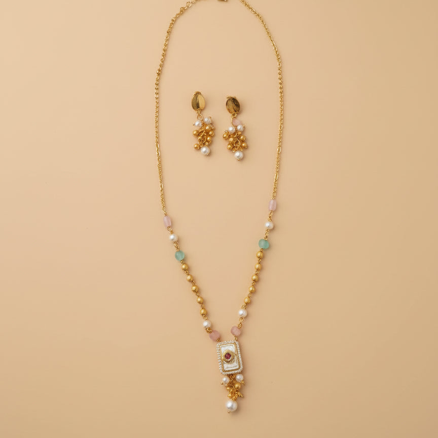 Pastel Radiance Necklace Set - Gold