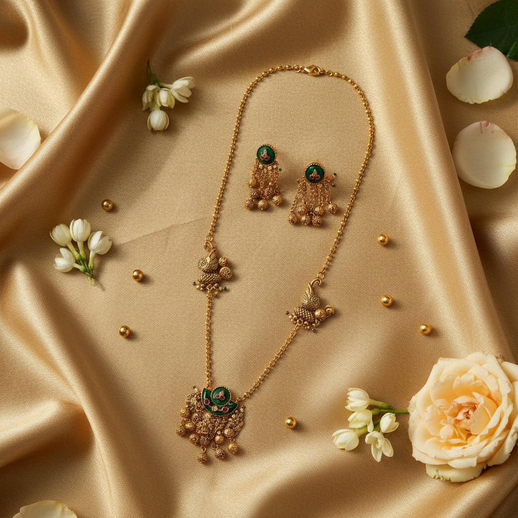 Indie Emerald Set -  Gold