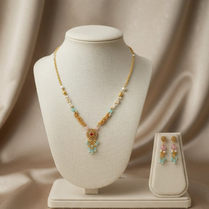 Saanjh Phool Set - Gold retake photo of this product