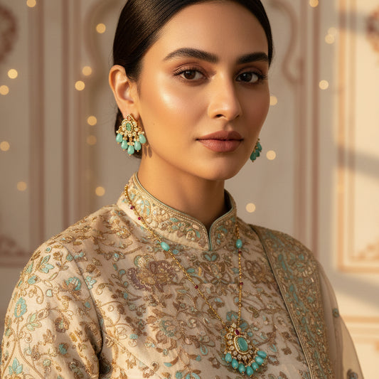 Teal Dewdrop Set - Jewel Katha
