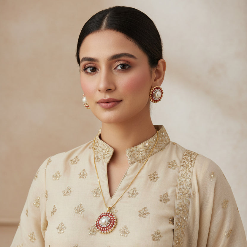 Red Noor Pearl Set