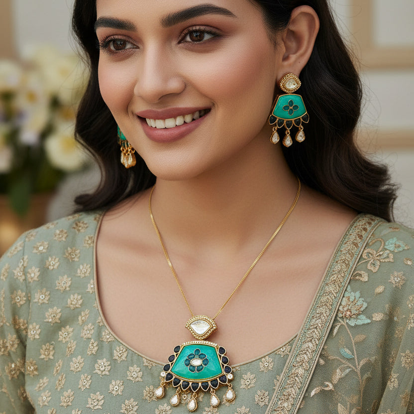 Green Sheesh Mahal Set