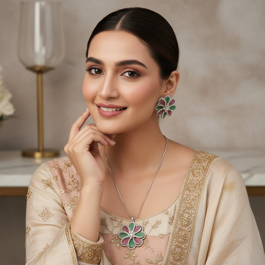 Festive Petal pendant Set