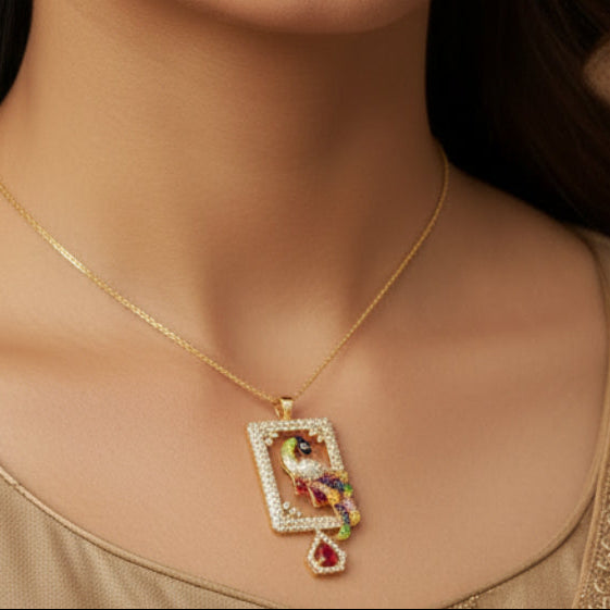 Rangmayur Jewellery Pendant Set - Multi color
